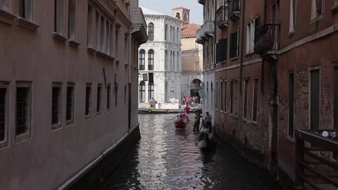 Rowing boat in Venice Stock Footage 77570321