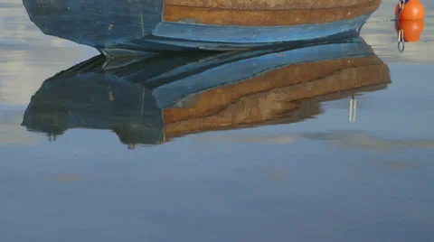 Rowing boat on water mirror Molde in Norway.MXF Video stock 30441114