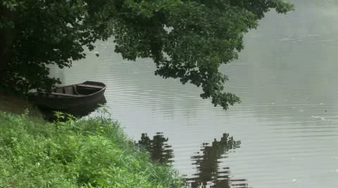 Rowing Boat wide shot Stock Footage 11863301