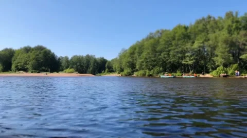 Rowing boating on the river time lapse Stock Footage 244010372