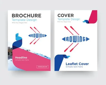 Rowing brochure flyer design template Free Stock Illustration
