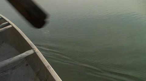 Rowing canoe 01 HD Stock Footage 6159367