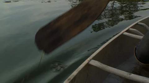 Rowing canoe 02 HD Stock Footage 6160168