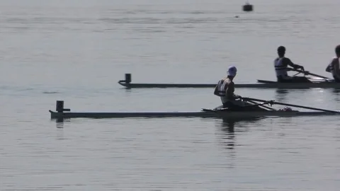 Rowing Championship Single Man Stock Footage 75150621