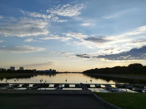 The rowing channel in the evening. 写真素材