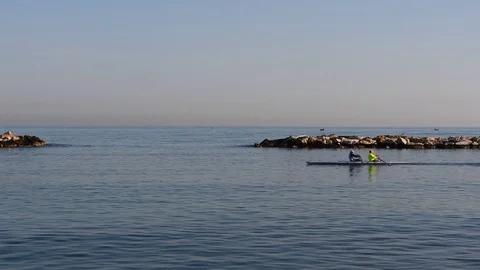 Rowing in the city Stock Footage 105432322