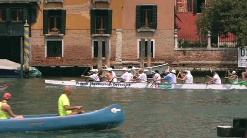 Rowing competition in Venice, Italy. Video stock 79061241