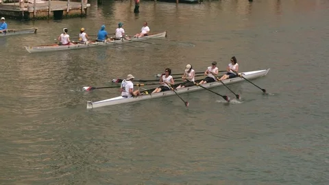 Rowing competition in Venice, Italy. Stock Footage 79065675