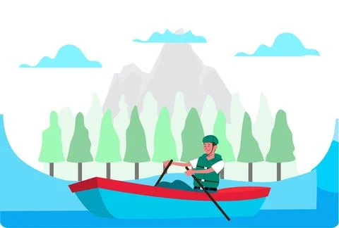 Rowing Concept Illustration Stock-Illustration