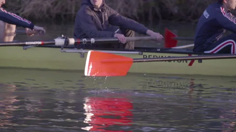 Rowing Crew and Oars Close Up Slow Motion Stock Footage 47587243