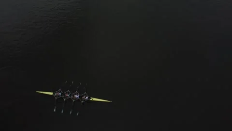 Rowing Crew on a Calm Lake at Sunset in Gent, Belgium Stock Footage 279379841