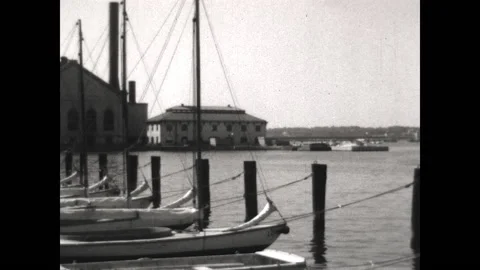 Rowing in Dewey Basin 1931 Stock Footage 204041334