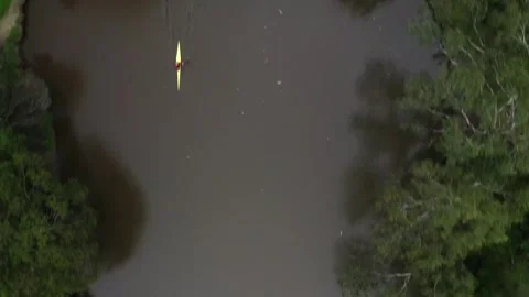 Rowing Down Lake Stock Footage 244977298