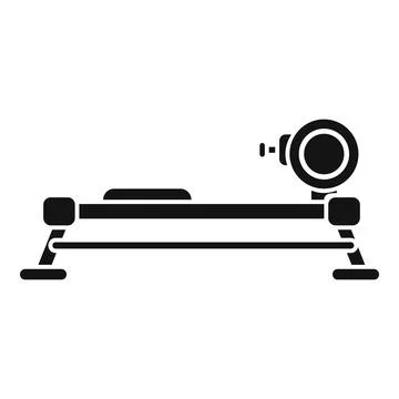 Rowing exercise machine icon representing gym equipment for working out Stock Illustration