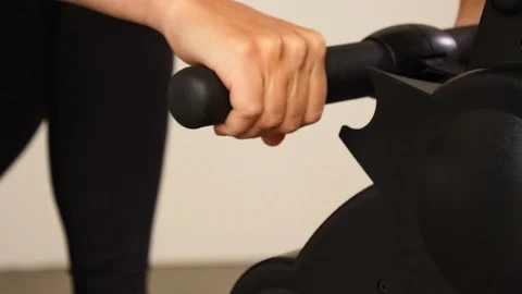 Rowing exercise from rowing machine Video stock 105127133