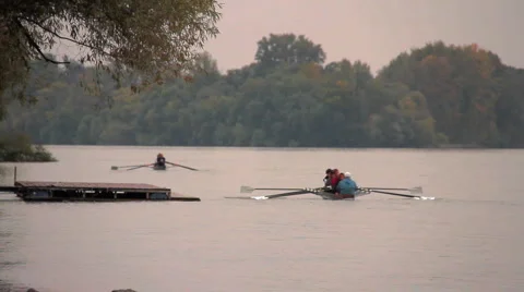 Rowing At Fall 01 Stock Footage 918662