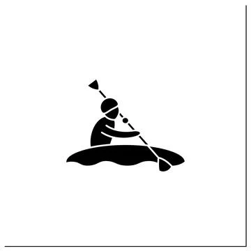 Rowing glyph icon Stock Illustration