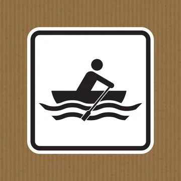 Rowing Icon on Simple Background Stock Illustration