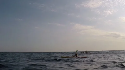 Rowing in the kayak Stock Footage 120256310