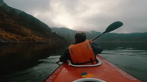 Rowing in the lagoon Stock Footage 280143245