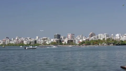 Rowing in lagoon in Rio 2016 Stock-Footage 71251926