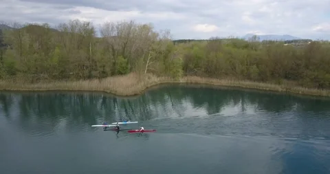 Rowing in the lake 03 Stock Footage 220786407