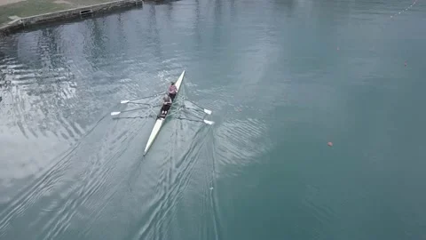 Rowing in the lake Stock Footage 220785433