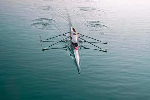 Rowing on the lake Stock Photos