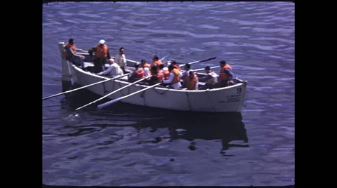 Rowing Life Boat Video stock 47643385