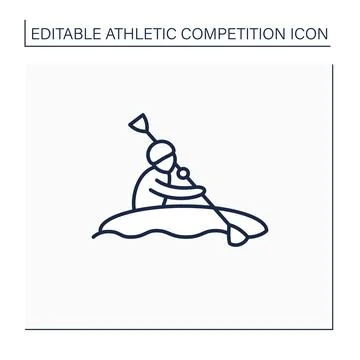 Rowing line icon Stock Illustration