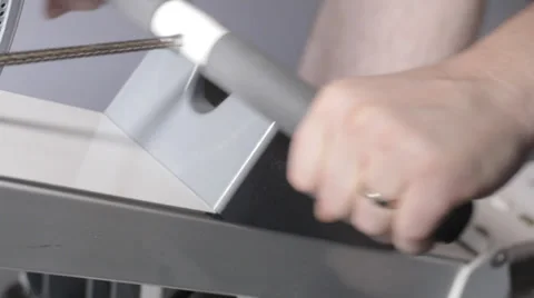 Rowing machine close up Stock Footage 34307858