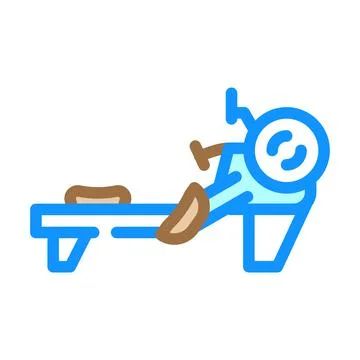 Rowing machine color icon vector illustration Stock Illustration