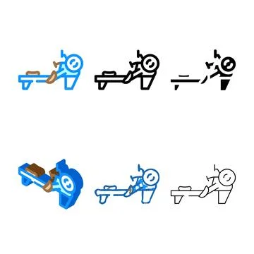 Rowing machine color series icon vector Stock Illustration