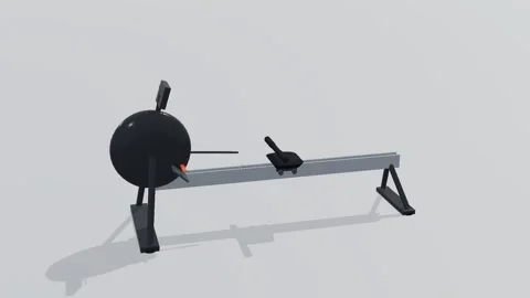 Rowing machine fitness 3d loop white background 3D animation seamless loop 스톡 동영상 341849261
