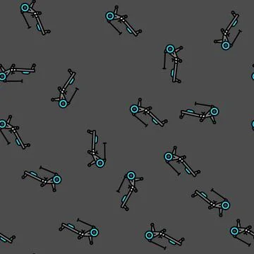 Rowing machine fitness tool vector seamless pattern Stock Illustration