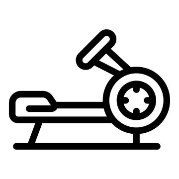 Rowing machine icon depicting exercise equipment for working out Stock Illustration