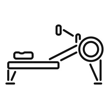 Rowing machine icon depicting exercise equipment for home or gym workout Stock Illustration