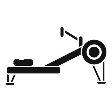 Rowing machine icon representing gym equipment for working out Stock Illustration