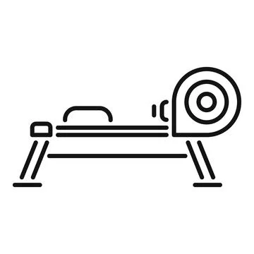 Rowing machine icon representing gym equipment for working out Stock Illustration