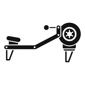 Rowing machine icon representing home gym equipment for cardio workout Stock Illustration