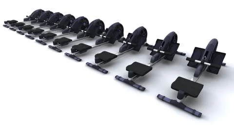 Rowing machine Stock Illustration