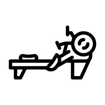 Rowing machine line icon vector illustration Stock Illustration