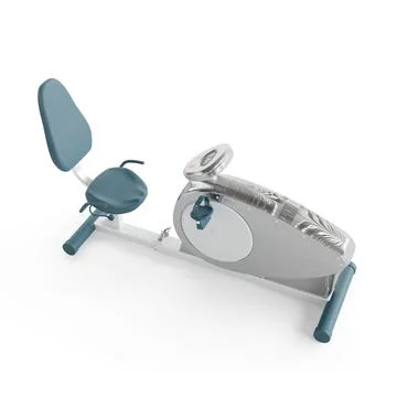 Rowing machine on a white background, 3d rendering Stock Illustration