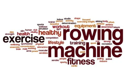 Rowing machine word cloud Stock Illustration