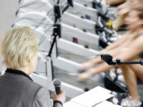 Rowing Machines Competition Stock Photos