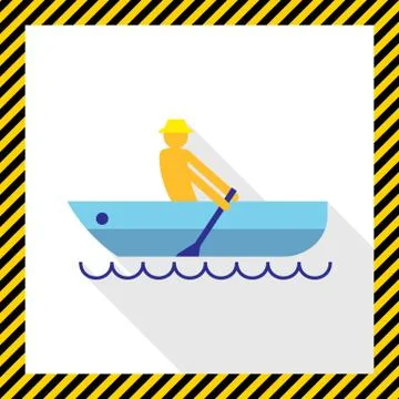 Rowing man 스톡 일러스트