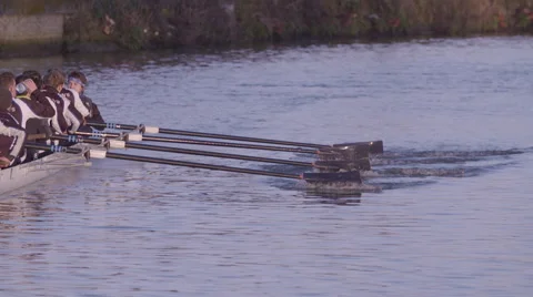 Rowing Oar Blades in Slow Motion Stock Footage 47567635