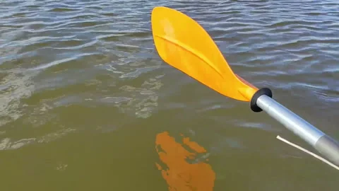 Rowing paddle and water reflection Stock-Footage 156733960