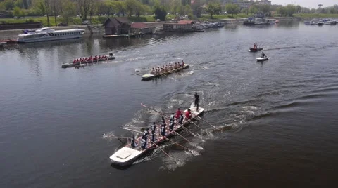 Rowing race aerial 動画素材 47326201