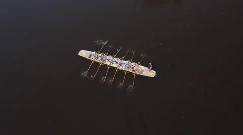 Rowing race aerial Stock Footage 47326610